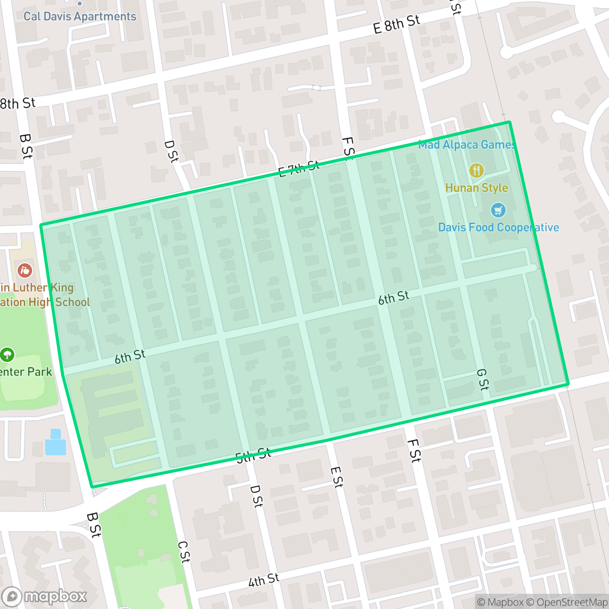 Map showing the location of Old Davis North, Davis, CA