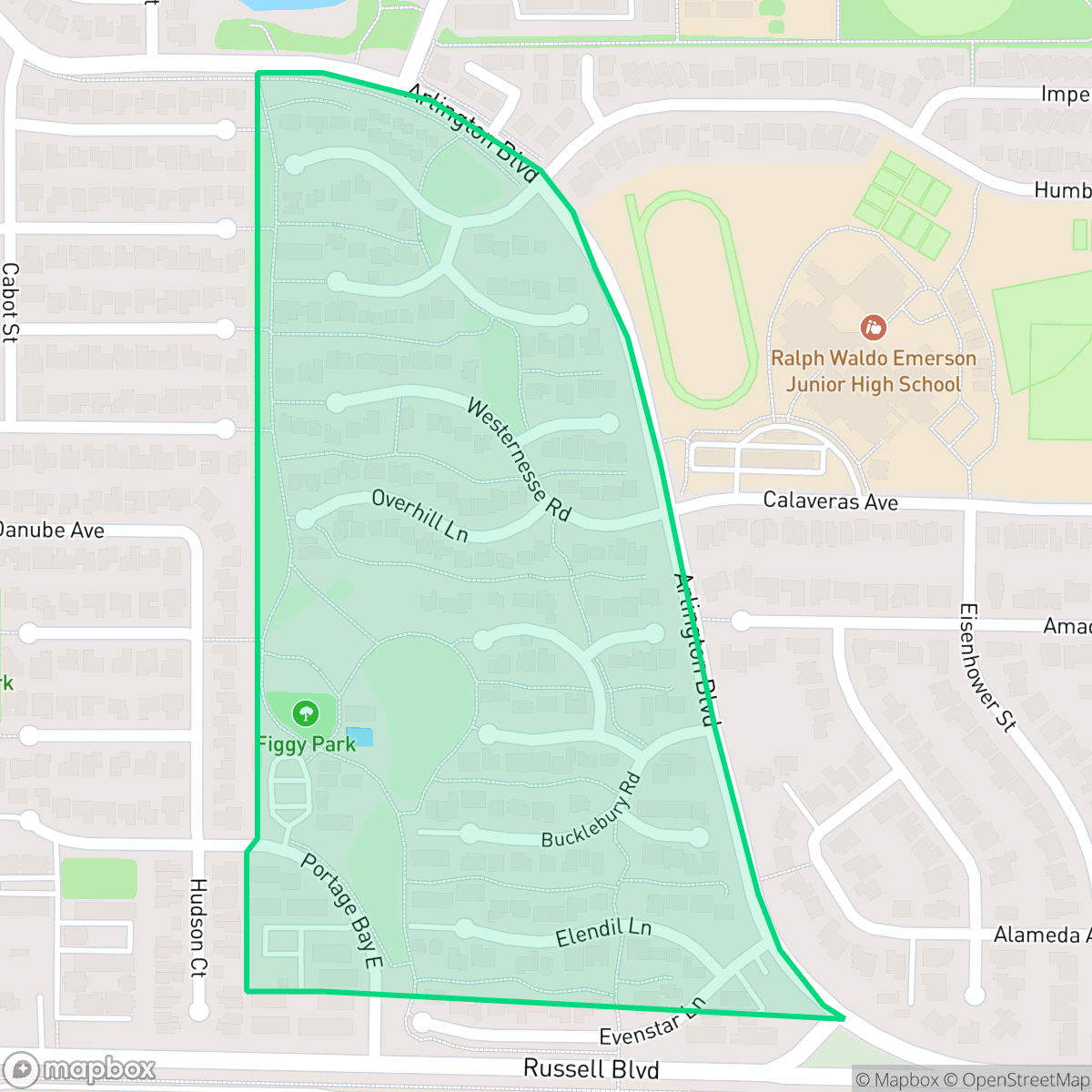 Map showing the location of Village Homes, Davis, CA