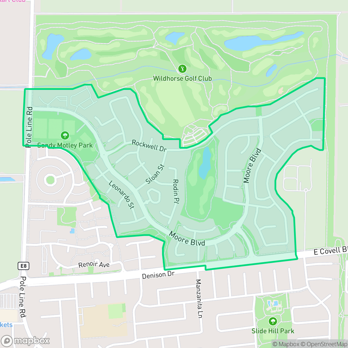 Map showing the location of Wildhorse, Davis, CA