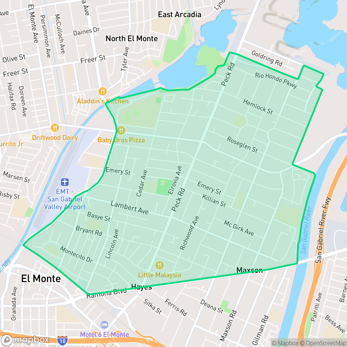 Map showing the location of Norwood Cherrylee, El Monte, CA