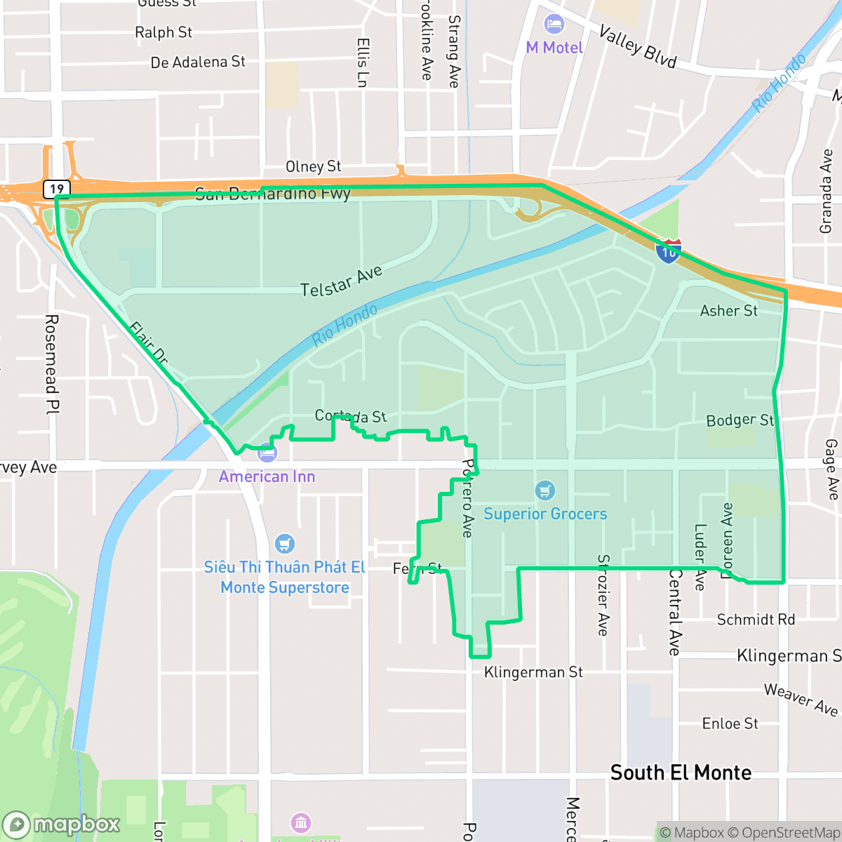 Map showing the location of Park El Monte, El Monte, CA