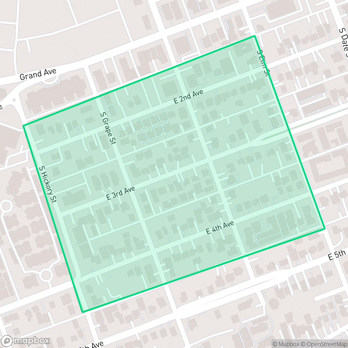 Map showing the location of S. Elm/Hickory, Escondido, CA