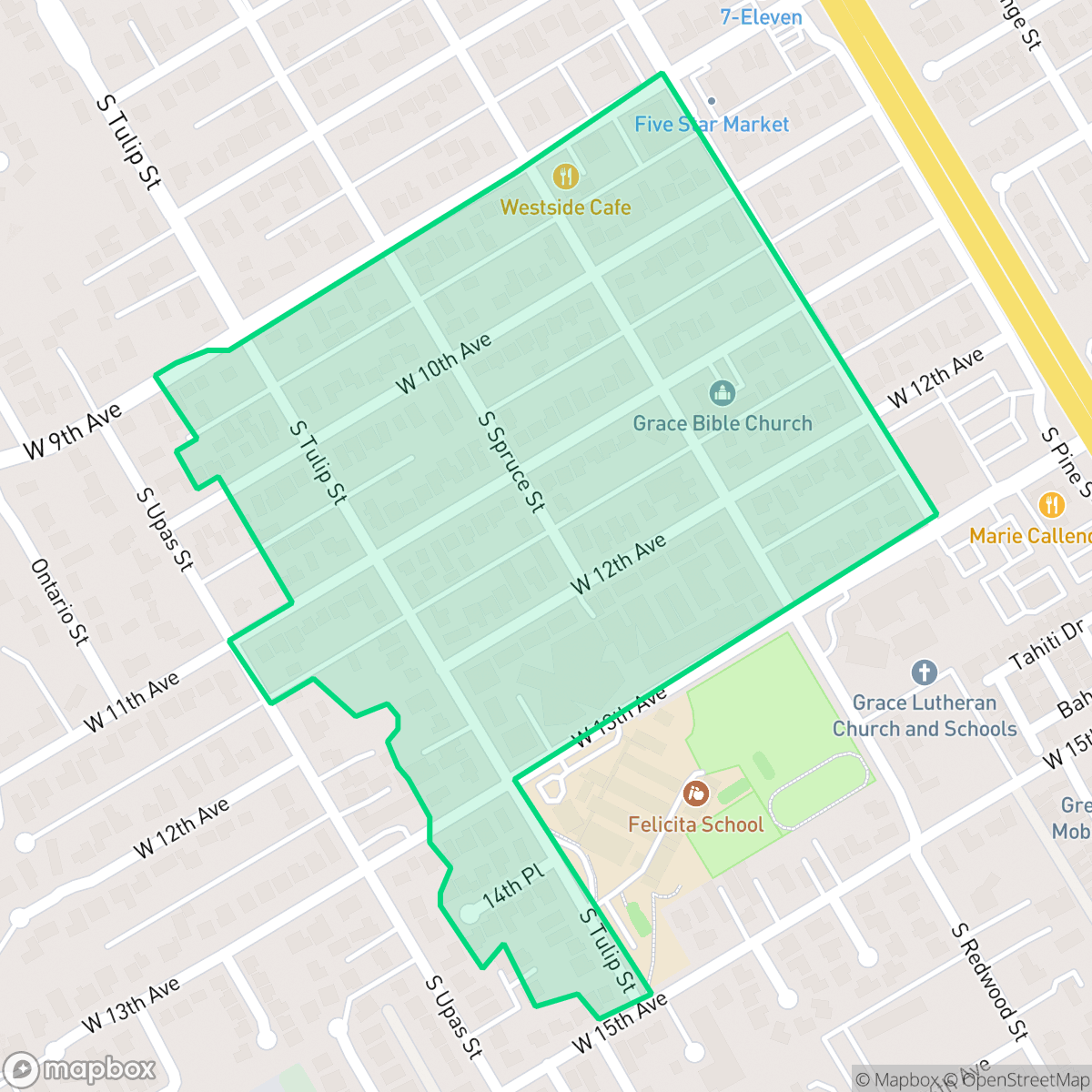 Map showing the location of South Tulip, Escondido, CA