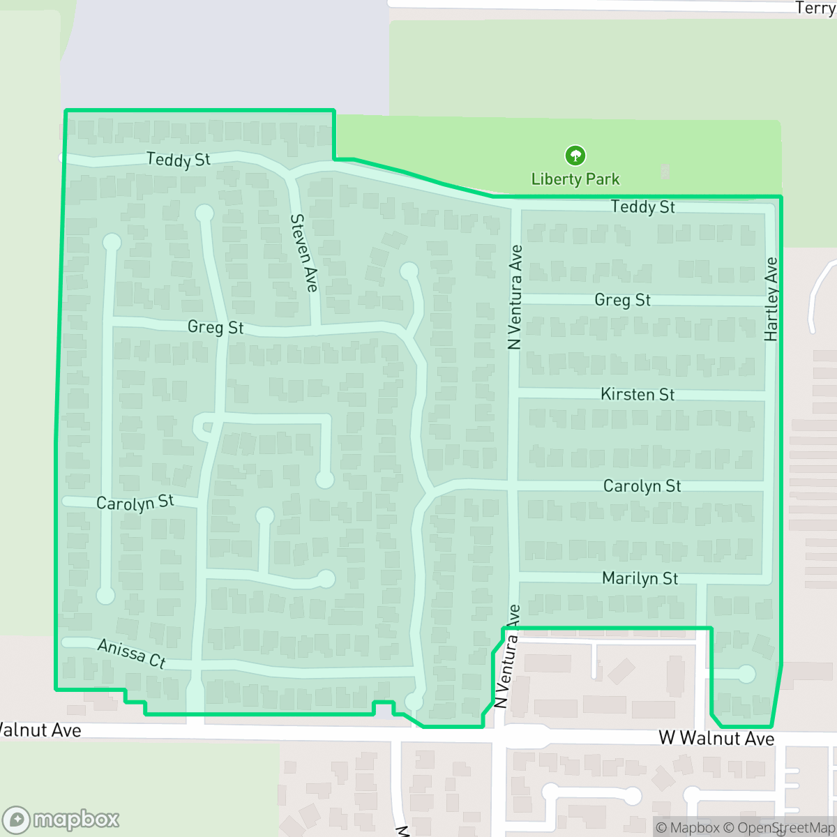 Map showing the location of Sierra Woods, Farmersville, CA