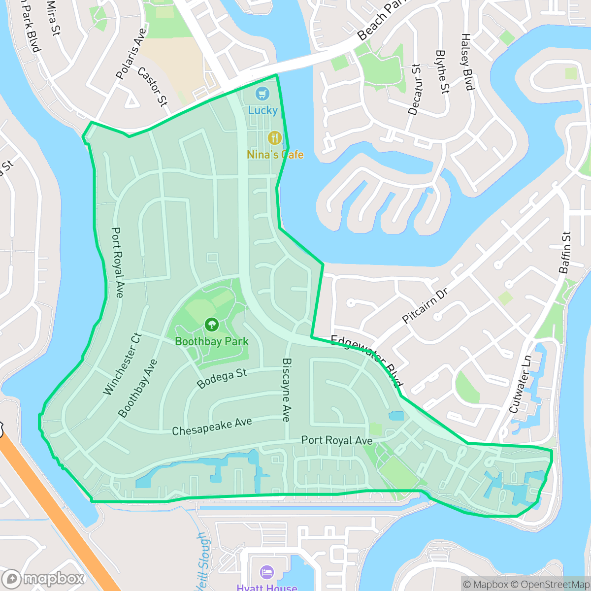 Map showing the location of Bays, Foster City, CA