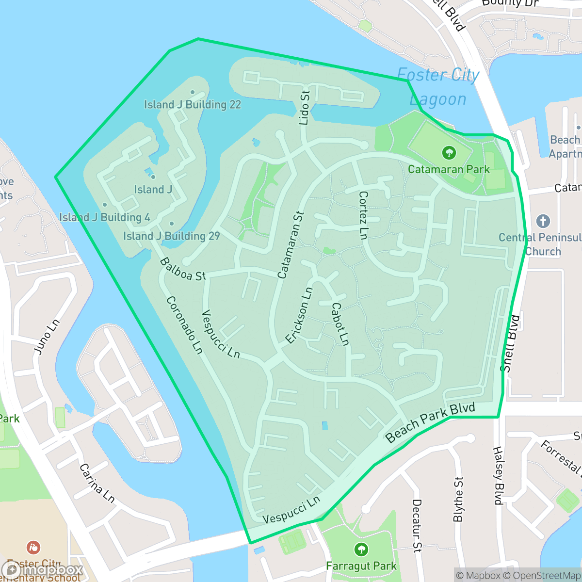 Map showing the location of Explorers, Foster City, CA