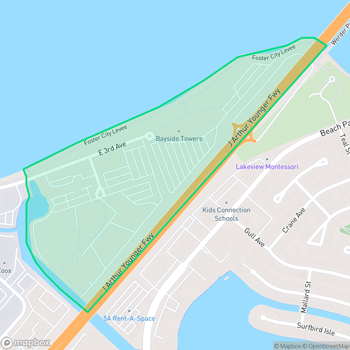 Map showing the location of Lincoln, Foster City, CA