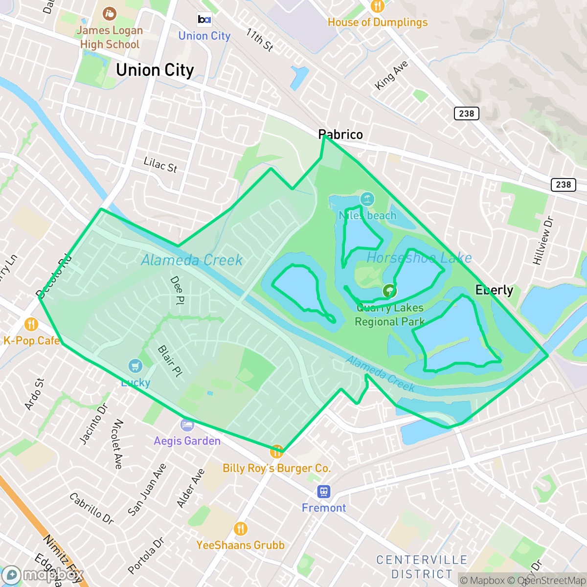 Map showing the location of Brookvale, Fremont, CA