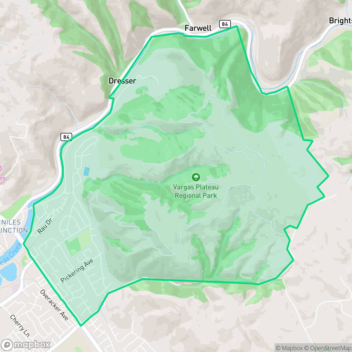 Map showing the location of Canyon Heights, Fremont, CA