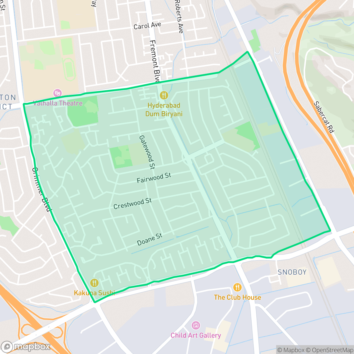 Map showing the location of Grimmer, Fremont, CA