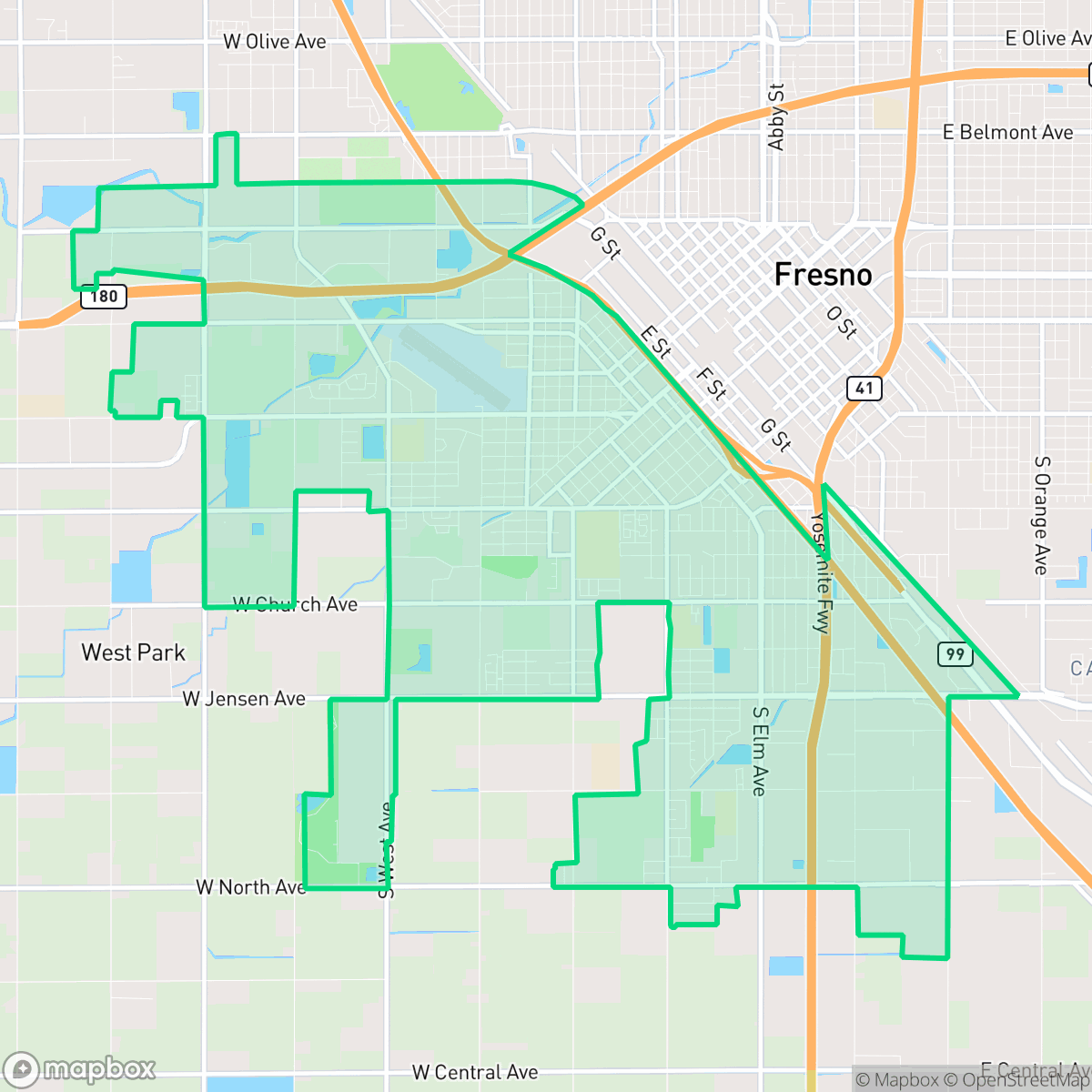 Map showing the location of Edison, Fresno, CA