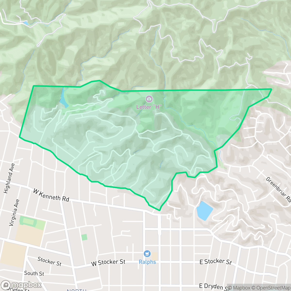 Map showing the location of Brockmont, Glendale, CA