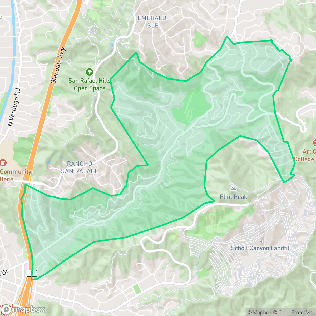 Map showing the location of Chevy Chase, Glendale, CA