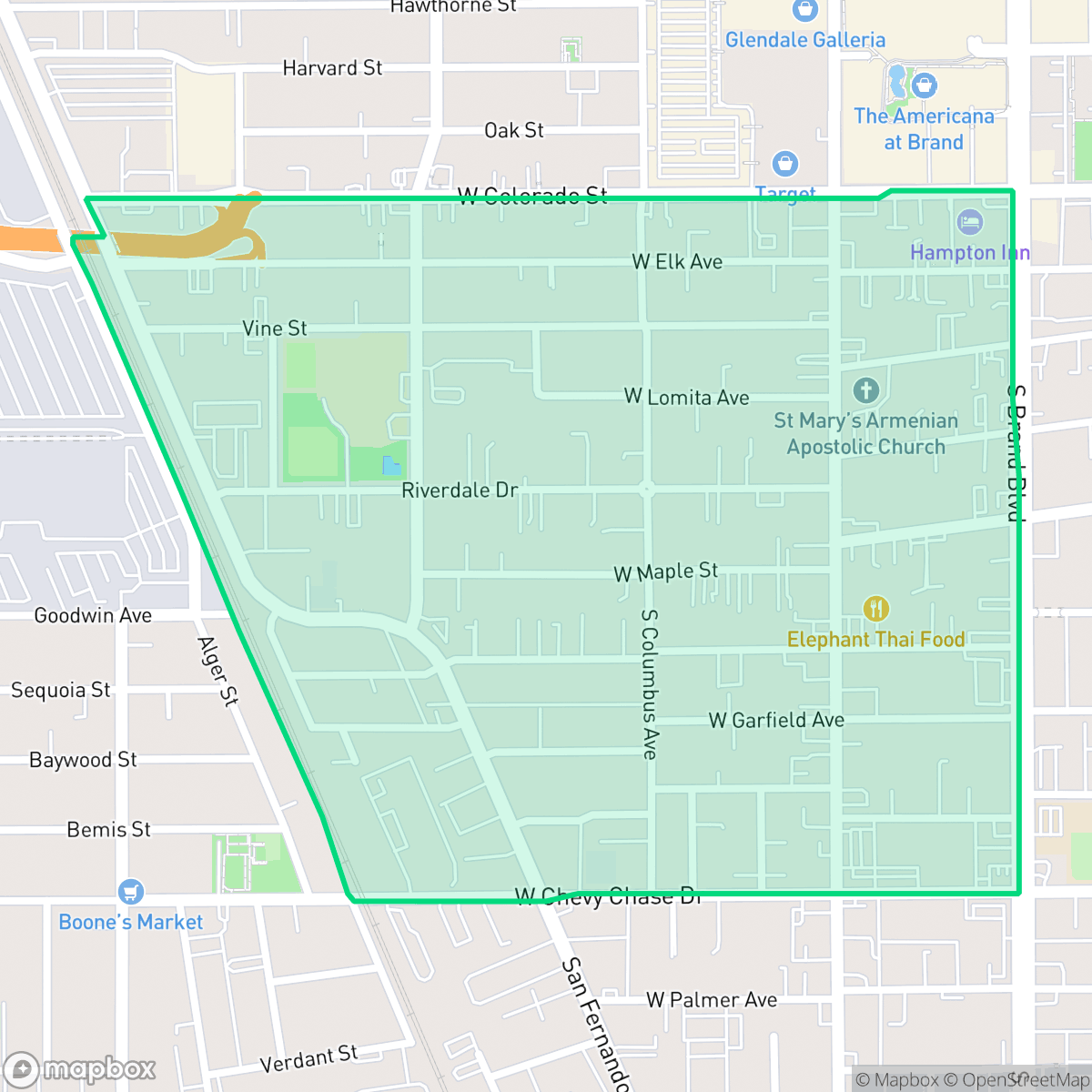 Map showing the location of Pacific Edison, Glendale, CA