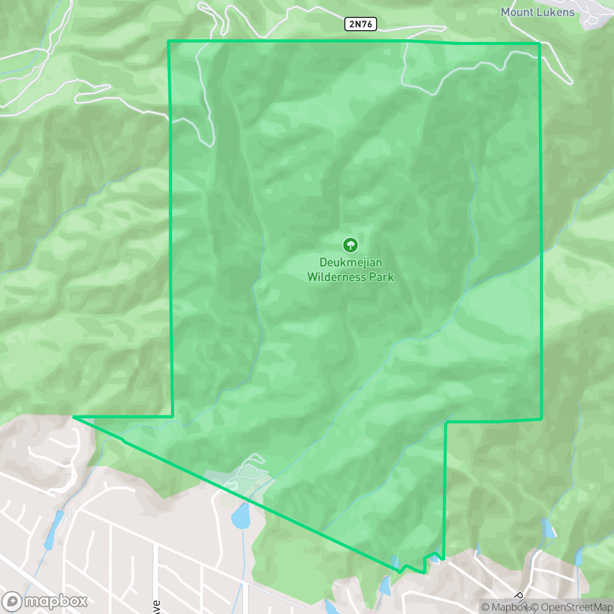 Map showing the location of San Gabriel Mountains, Glendale, CA