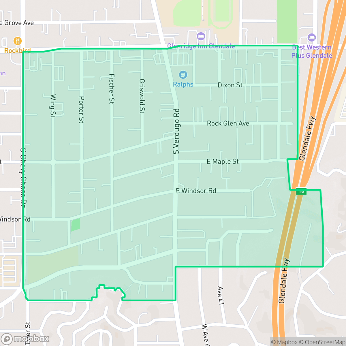 Map showing the location of Somerset, Glendale, CA