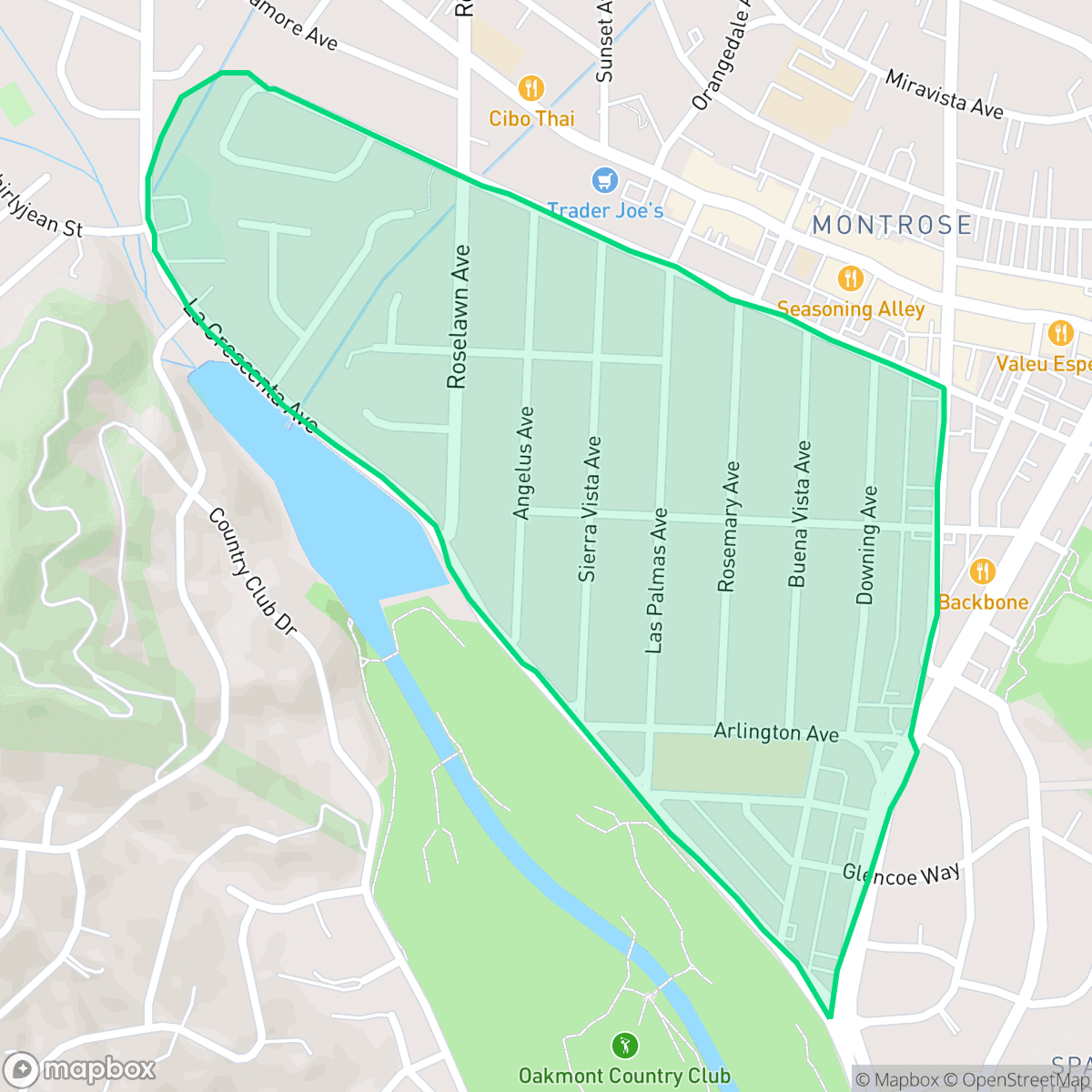 Map showing the location of Sparr Heights, Glendale, CA