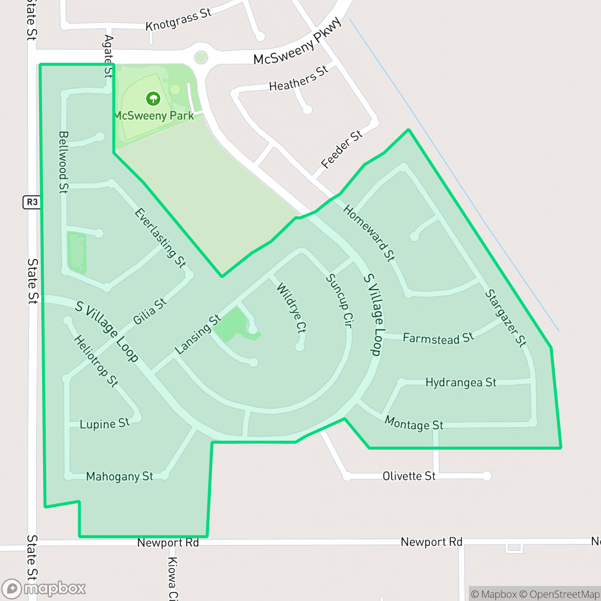 Map showing the location of McSweeny Farms, Hemet, CA