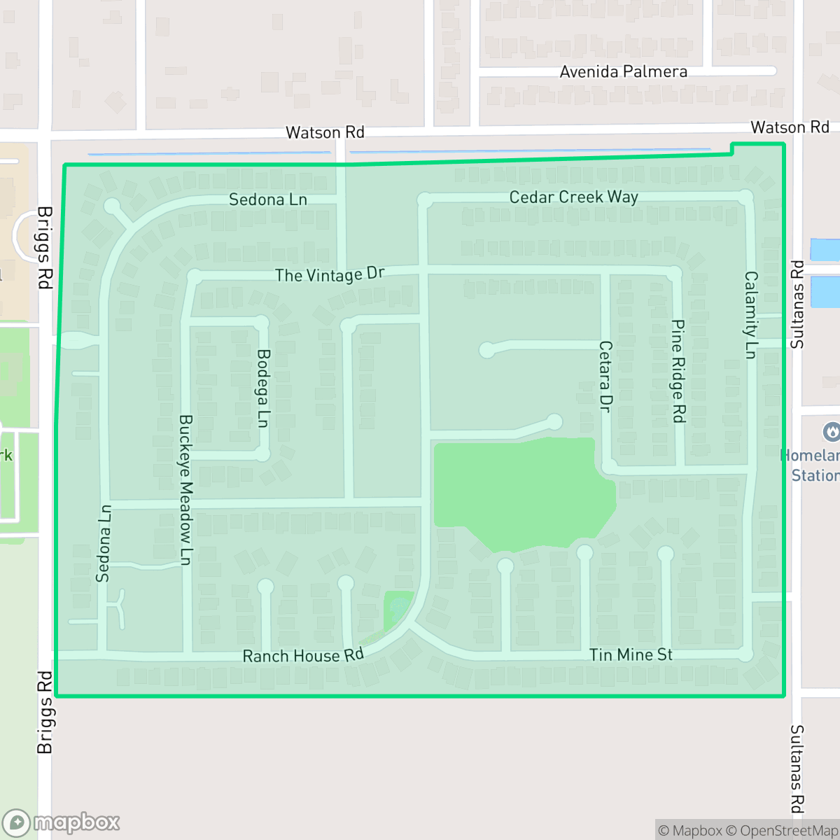 Map showing the location of Countryview, Homeland, CA