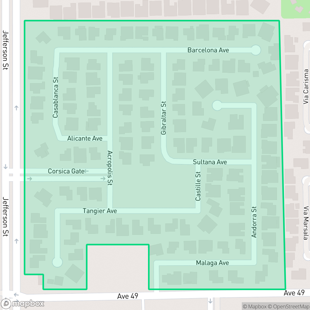 Map showing the location of Rincon, Indio, CA