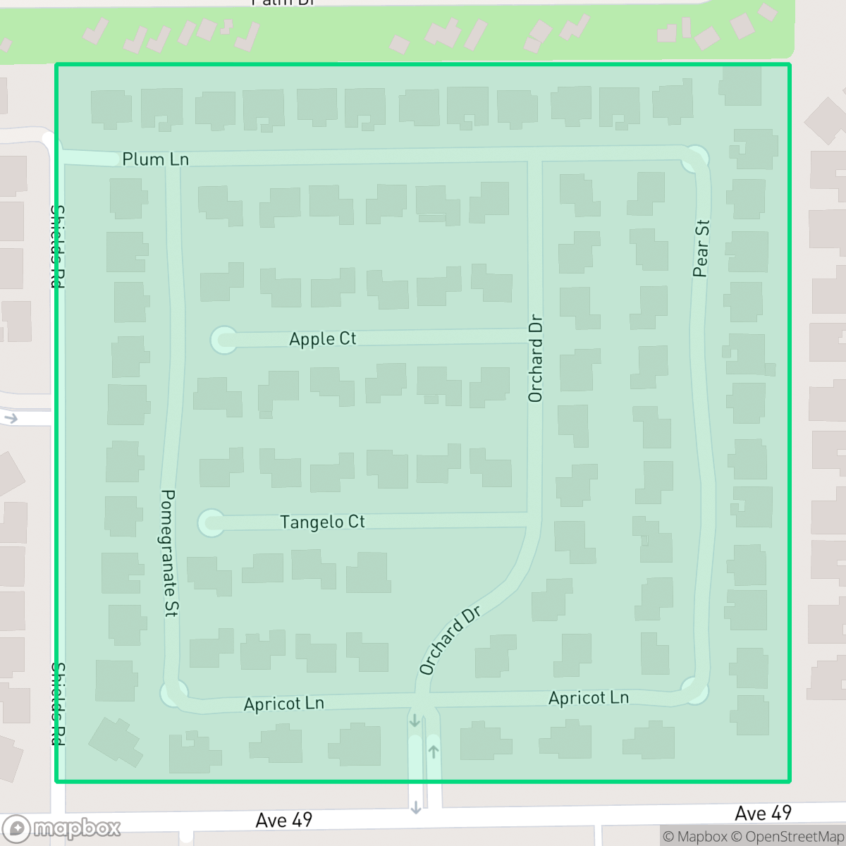 Map showing the location of The Orchard, Indio, CA