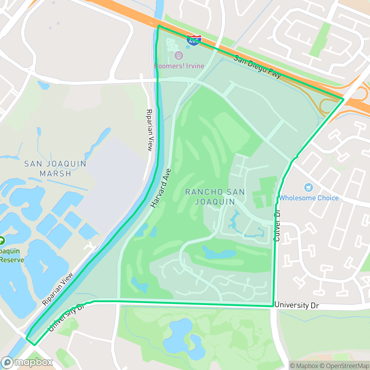 Map showing the location of Rancho San Joaquin, Irvine, CA