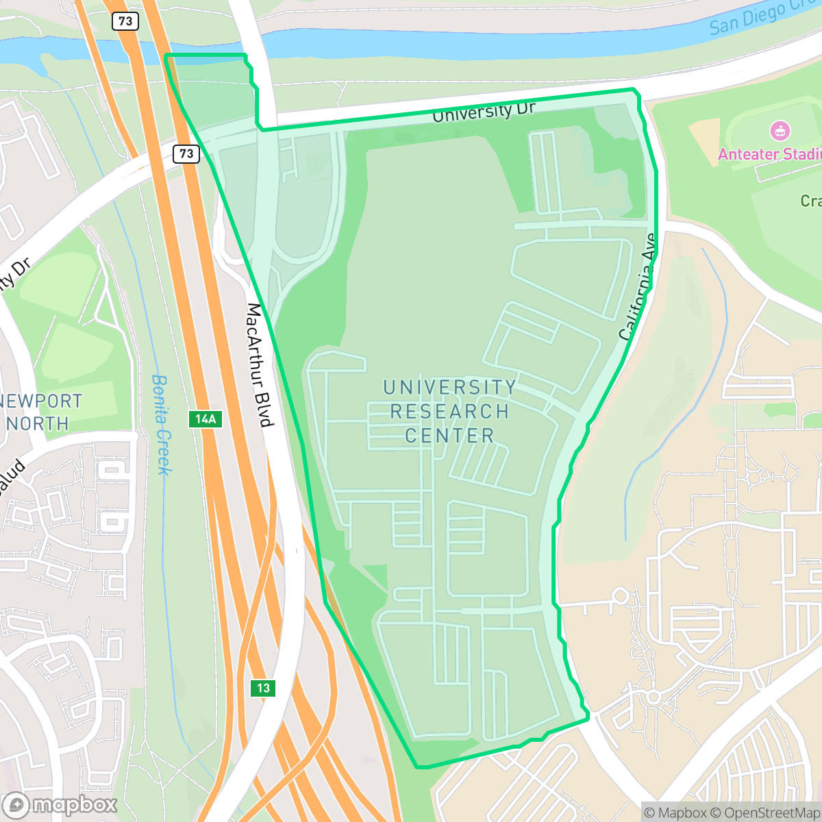 Map showing the location of Research Park, Irvine, CA