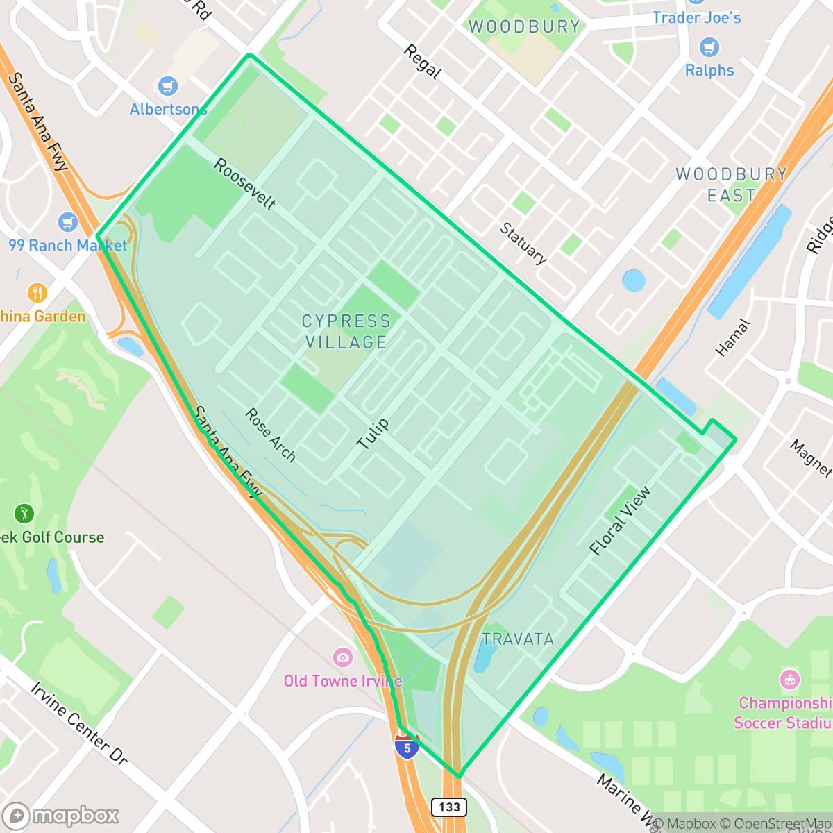 Map showing the location of Spectrum, Irvine, CA