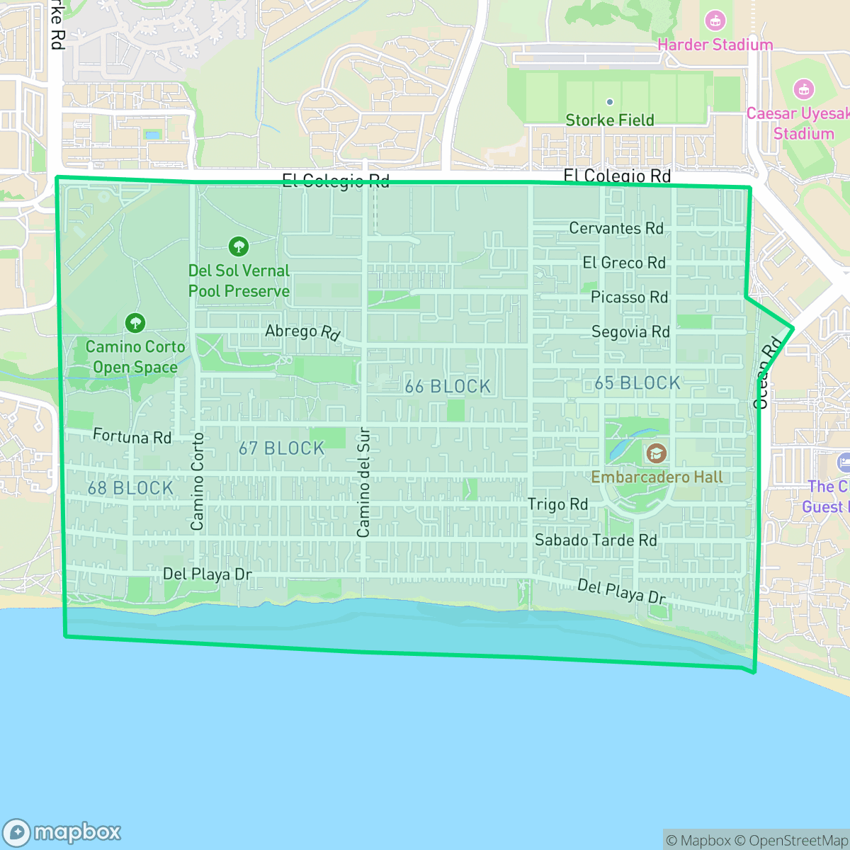 Map showing the location of Isla Vista, CA — coverage area