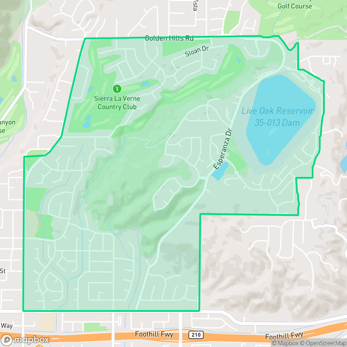Map showing the location of North La Verne, La Verne, CA