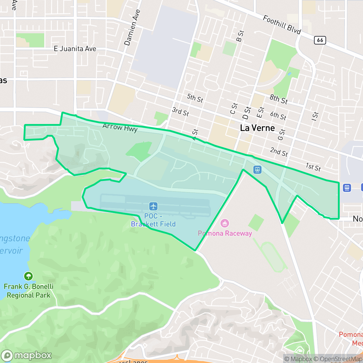 Map showing the location of South La Verne, La Verne, CA