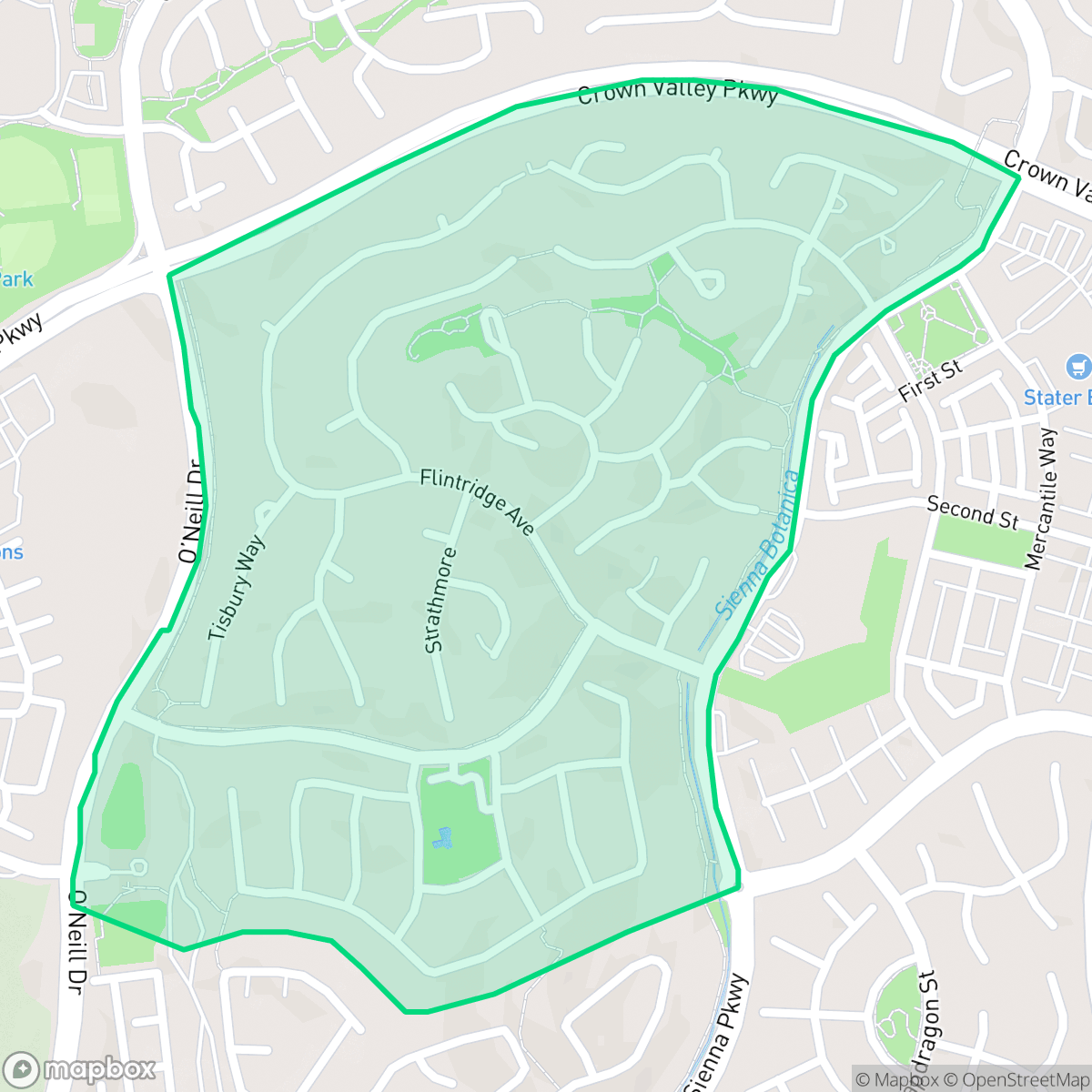 Map showing the location of Flintridge Village, Ladera Ranch, CA
