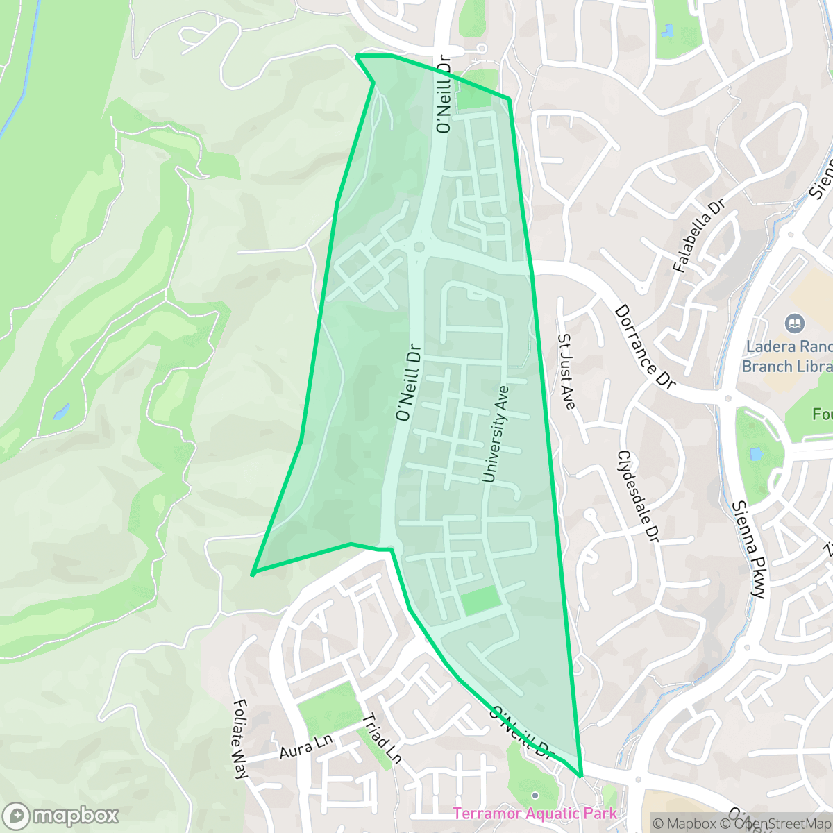 Map showing the location of Wycliffe Village, Ladera Ranch, CA