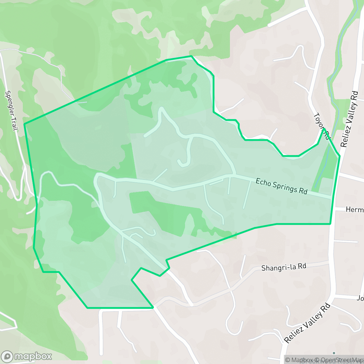 Map showing the location of Echo Springs, Lafayette, CA
