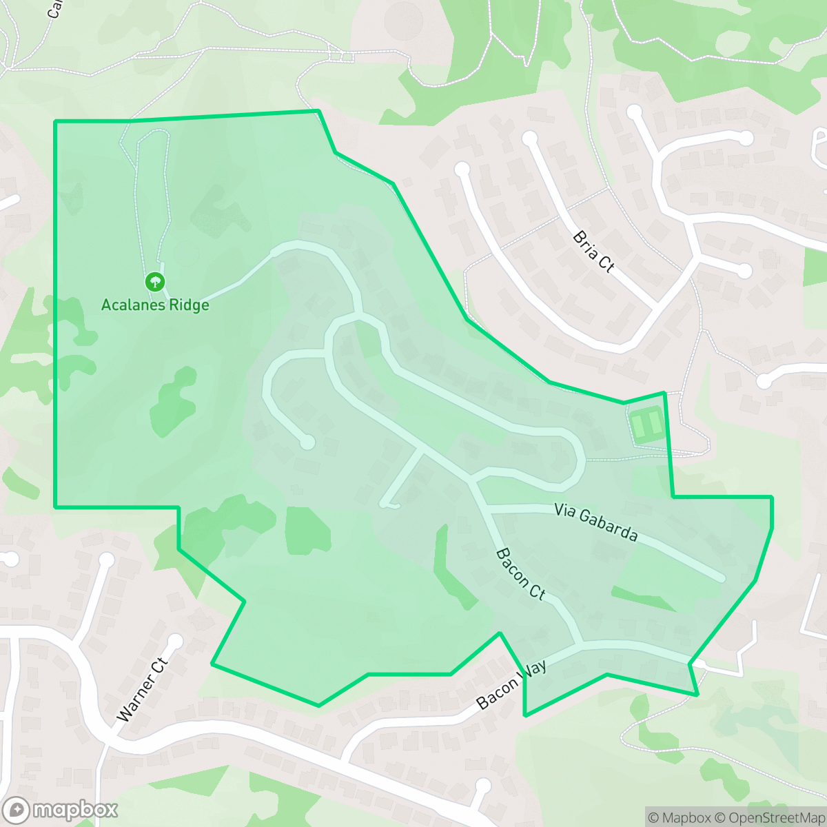 Map showing the location of Secluded Valley, Lafayette, CA