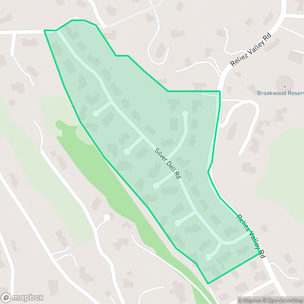 Map showing the location of Silver Dell, Lafayette, CA