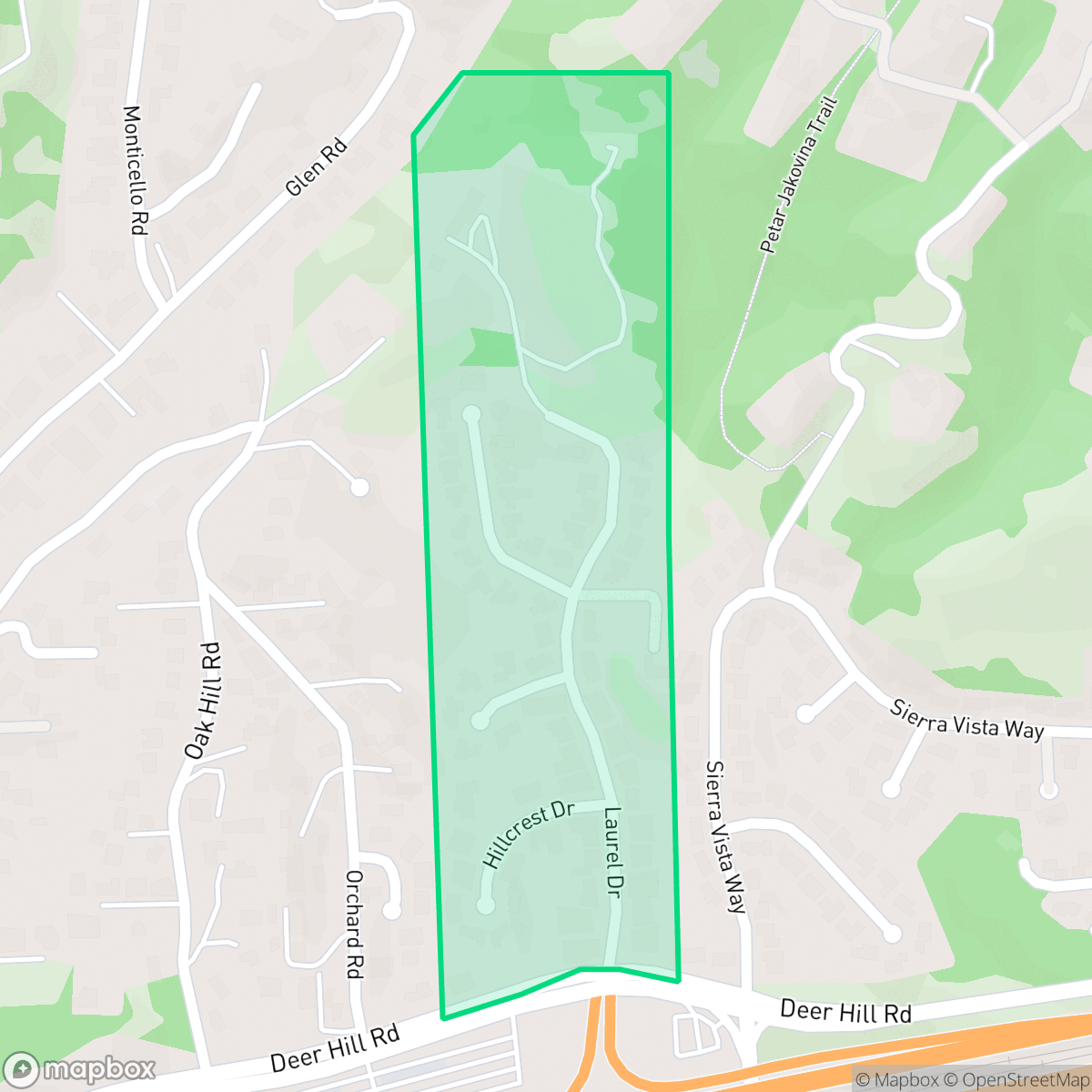 Map showing the location of Valley View Estates, Lafayette, CA