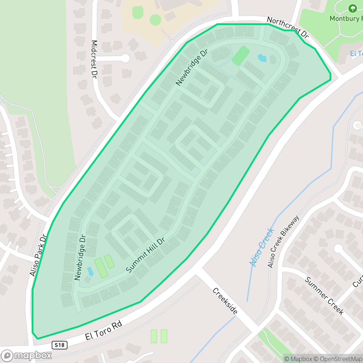 Map showing the location of Grandview Crest, Lake Forest, CA