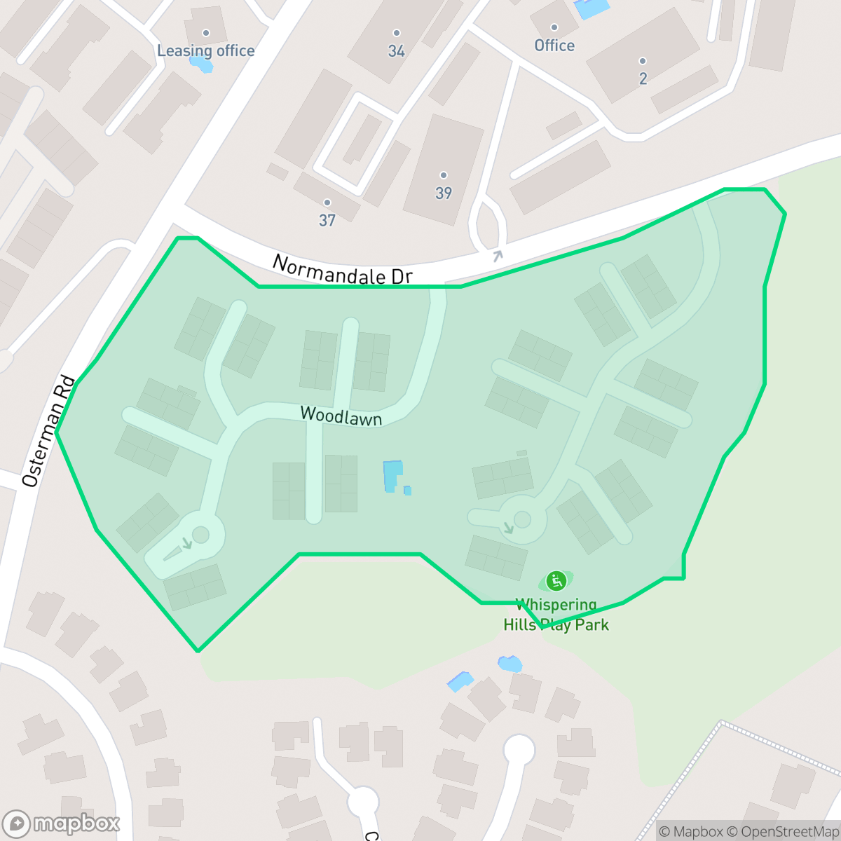 Map showing the location of Upper Greenridge, Lake Forest, CA