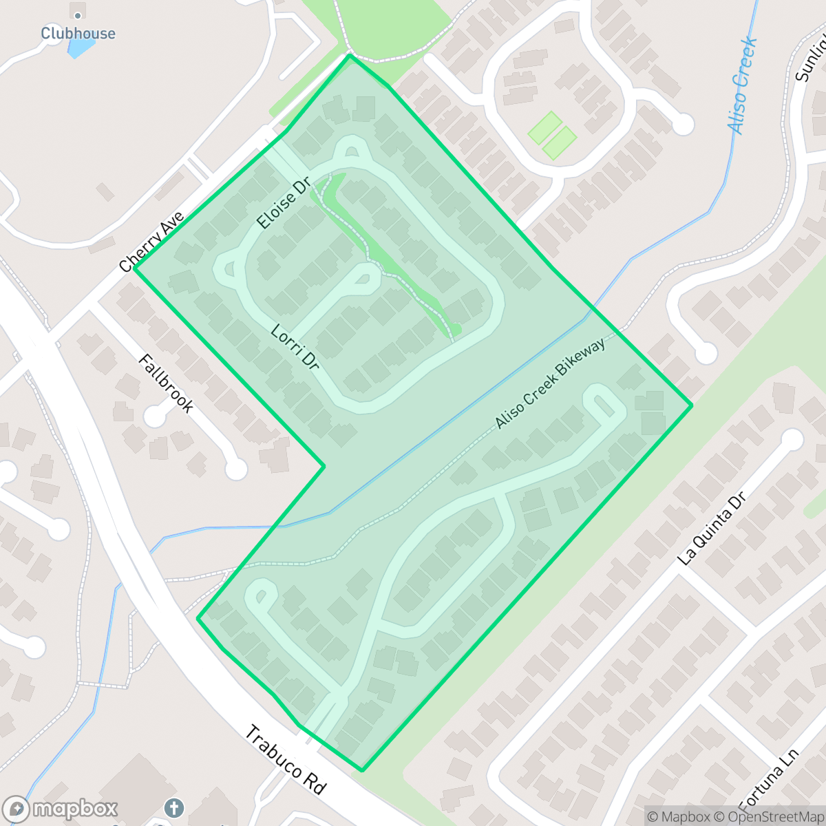 Map showing the location of Woodside, Lake Forest, CA