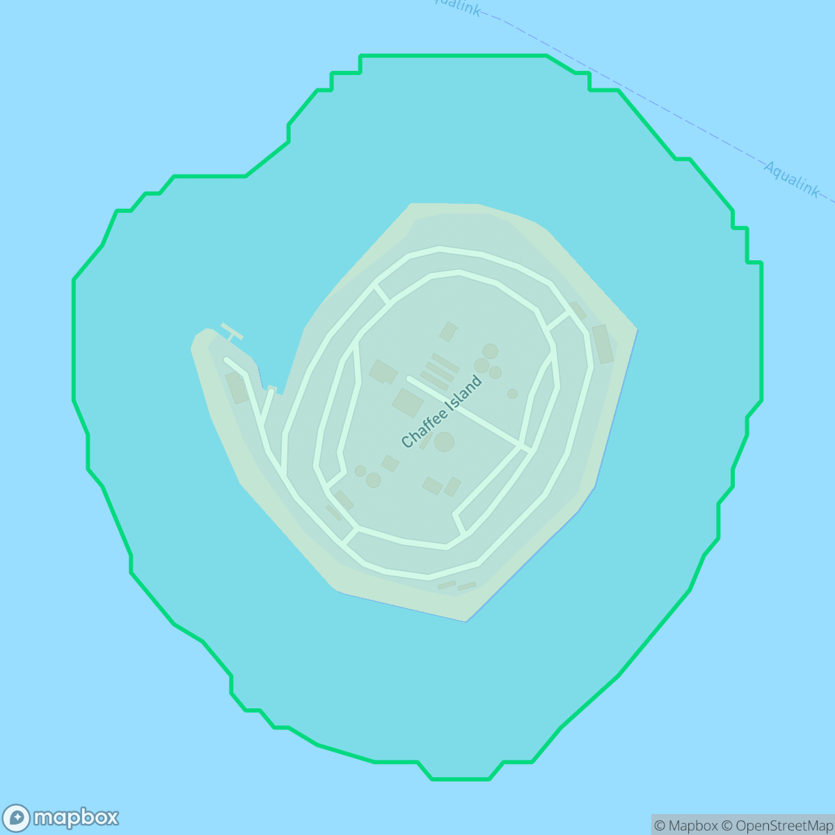 Map showing the location of Island Chaffee, Long Beach, CA