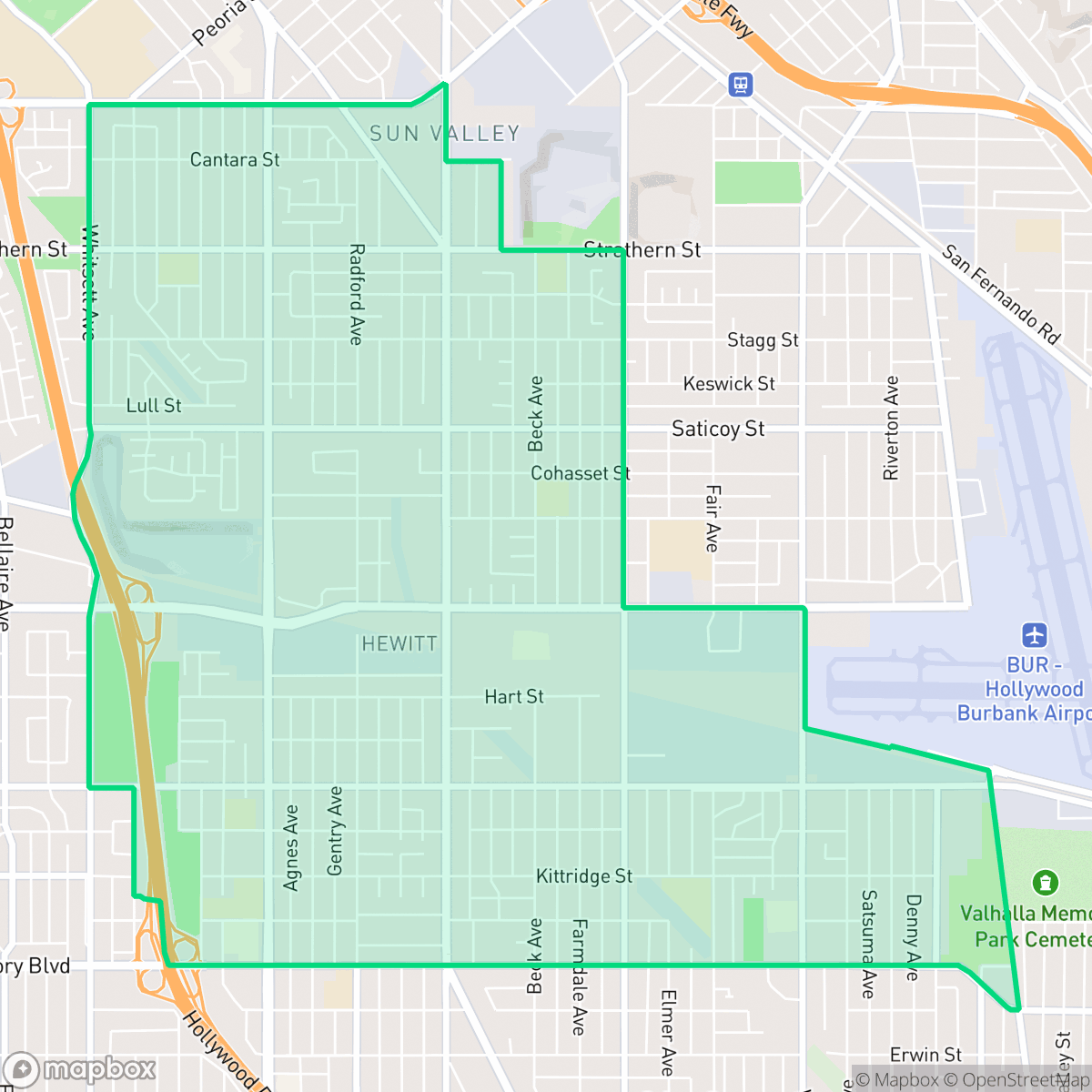 Map showing the location of North Hollywood Northeast Neighborhood Council District, Los Angeles, CA