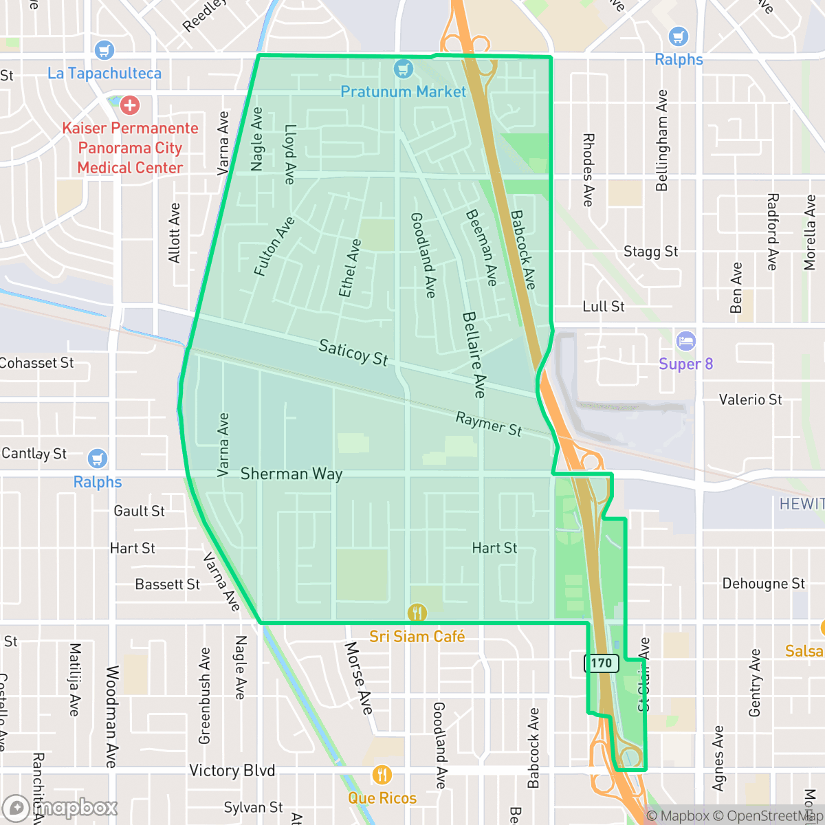 Map showing the location of North Hollywood West Neighborhood Council District, Los Angeles, CA