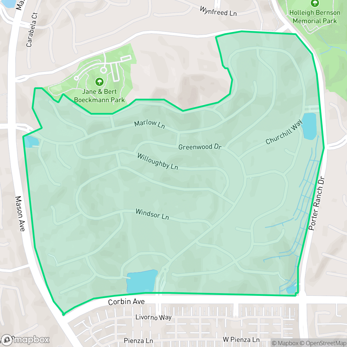 Map showing the location of Westcliffe at Porter Ranch, Los Angeles, CA