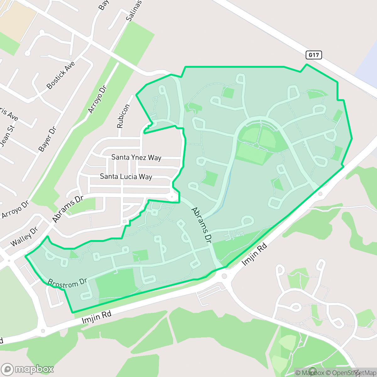 Map showing the location of Preston Park, Marina, CA