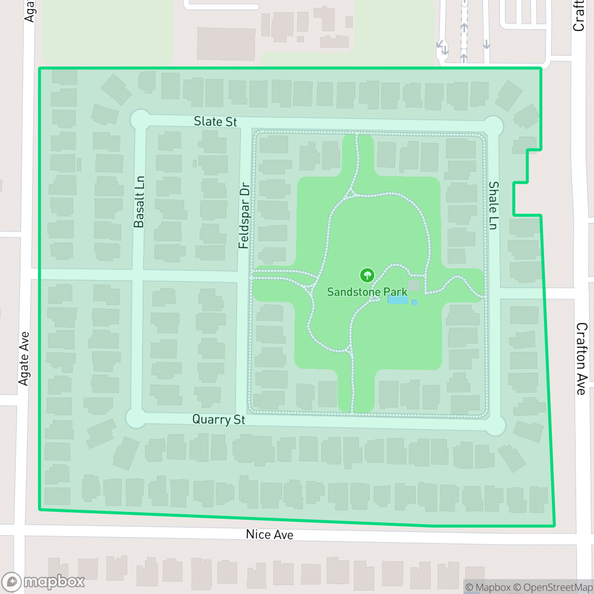 Map showing the location of Sandstone, Mentone, CA