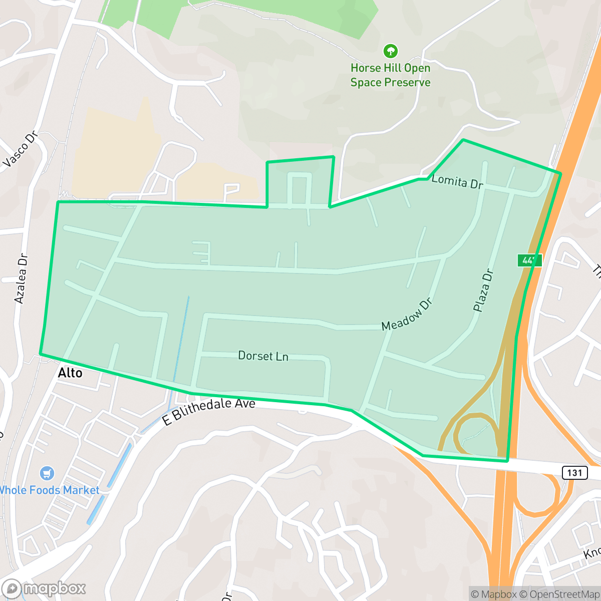 Map showing the location of Alto, Mill Valley, CA