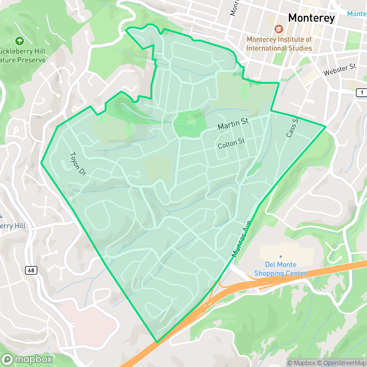 Map showing the location of Monterey Vista, Monterey, CA
