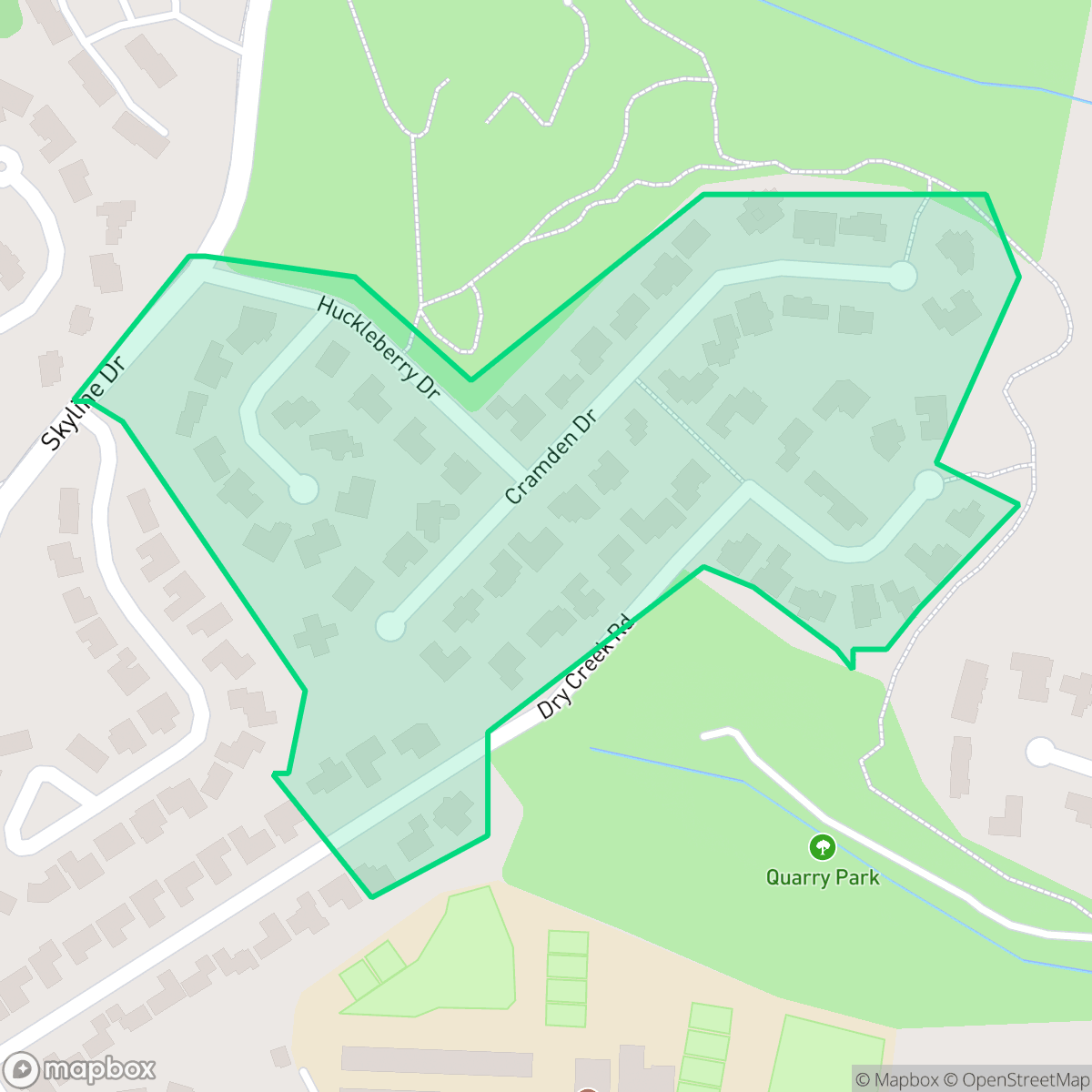 Map showing the location of Skyline Ridge, Monterey, CA