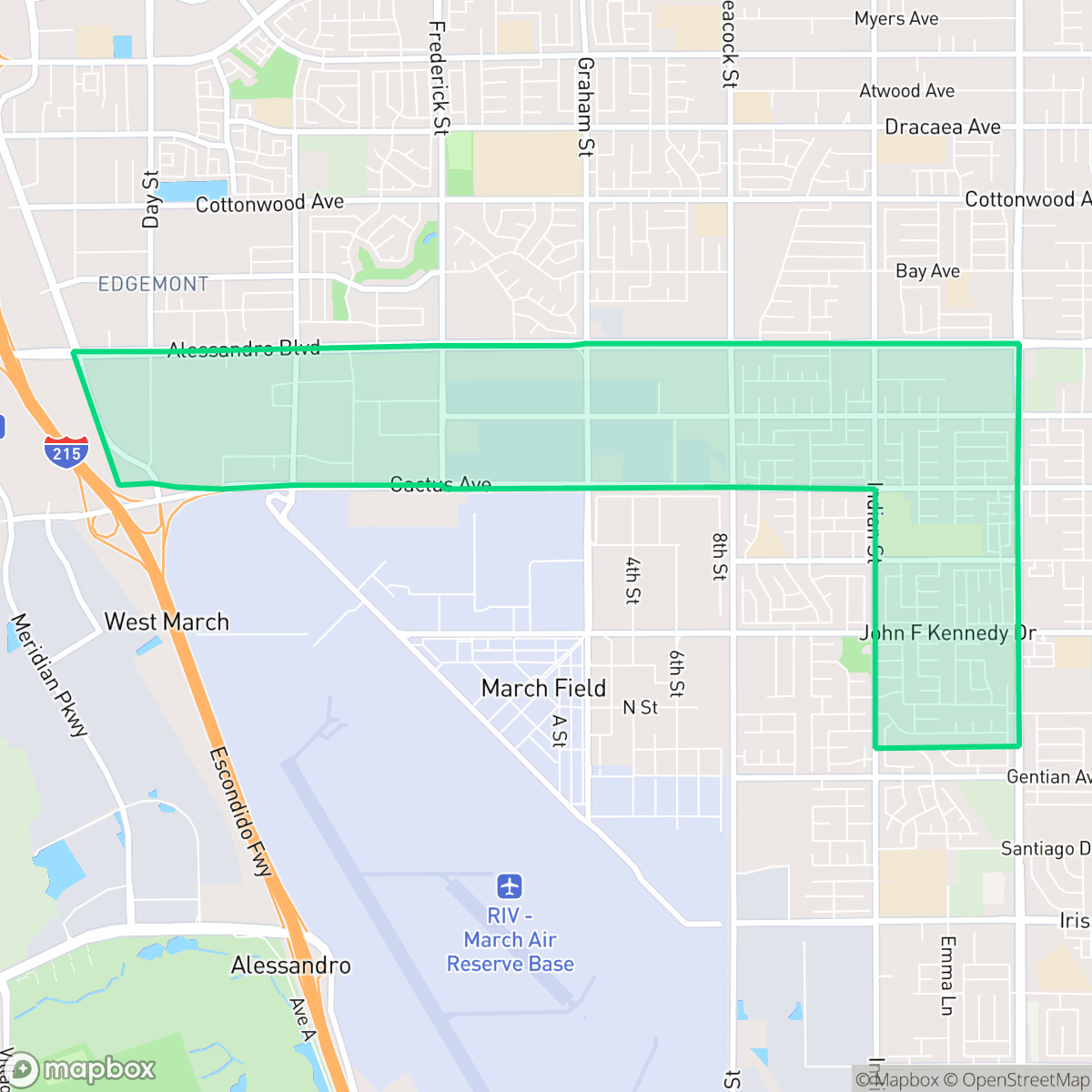 Map showing the location of Chaparral Hills, Moreno Valley, CA